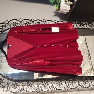 1. State red velvet button 3x shirt